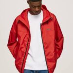 estudio rojo chaqueta cortavientos con capucha Pepe Jeans 06X4824 hombres