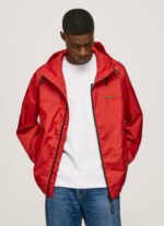 estudio rojo chaqueta cortavientos con capucha Pepe Jeans 06X4824 hombres