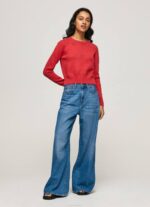 estudio rojo jersey de algodón con detalles calados Pepe Jeans 06X4259 mujer - Imagen 2