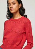 estudio rojo jersey de algodón con detalles calados Pepe Jeans 06X4259 mujer - Imagen 3