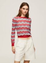 estudio rojo jersey de corte estándar en zig-zag Pepe Jeans 06X4227 mujer