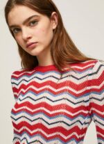 estudio rojo jersey de corte estándar en zig-zag Pepe Jeans 06X4227 mujer - Imagen 3