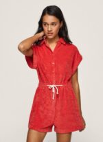 estudio rojo mono corto de terciopelo Pepe Jeans 06X4210 mujer