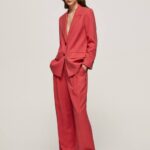 estudio rojo pantalones anchos plisados Pepe Jeans 06X4289 mujer