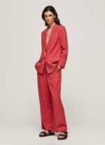 estudio rojo pantalones anchos plisados Pepe Jeans 06X4289 mujer