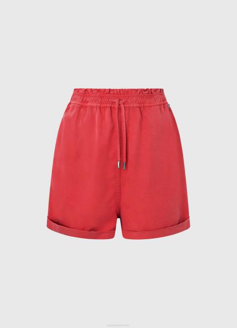 estudio rojo pantalones cortos de corte paper bag Pepe Jeans 06X4533 mujer - Imagen 5
