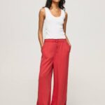 estudio rojo pantalones paper bag anchos Pepe Jeans 06X4303 mujer
