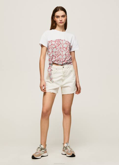 estudio rojo playera con estampado floral Pepe Jeans 06X4380 mujer - Imagen 2