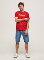 estudio rojo playera con logo estampado Pepe Jeans 06X41016 hombres - Imagen 2