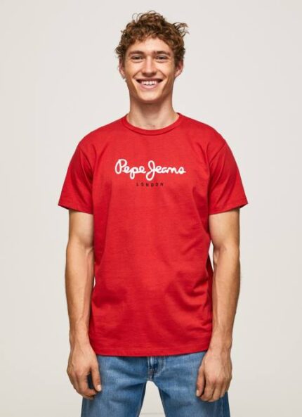 estudio rojo playera con logo estampado Pepe Jeans 06X41016 hombres