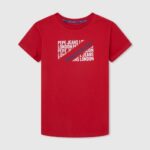 estudio rojo playera con logo estampado Pepe Jeans 06X41647 chico