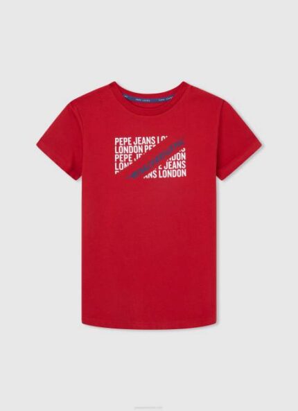 estudio rojo playera con logo estampado Pepe Jeans 06X41647 chico