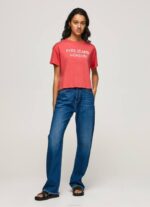 estudio rojo playera con logo estampado Pepe Jeans 06X4379 mujer - Imagen 2