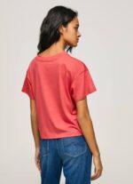 estudio rojo playera con logo estampado Pepe Jeans 06X4379 mujer - Imagen 4