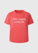 estudio rojo playera con logo estampado Pepe Jeans 06X4379 mujer - Imagen 5