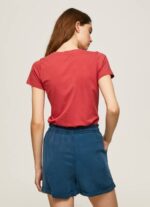 estudio rojo playera con logo estampado Pepe Jeans 06X4384 mujer - Imagen 4