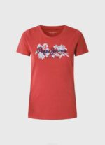 estudio rojo playera con logo estampado Pepe Jeans 06X4384 mujer - Imagen 5
