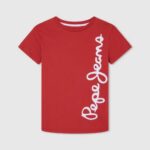 estudio rojo playera con logo vertical Pepe Jeans 06X41608 chico