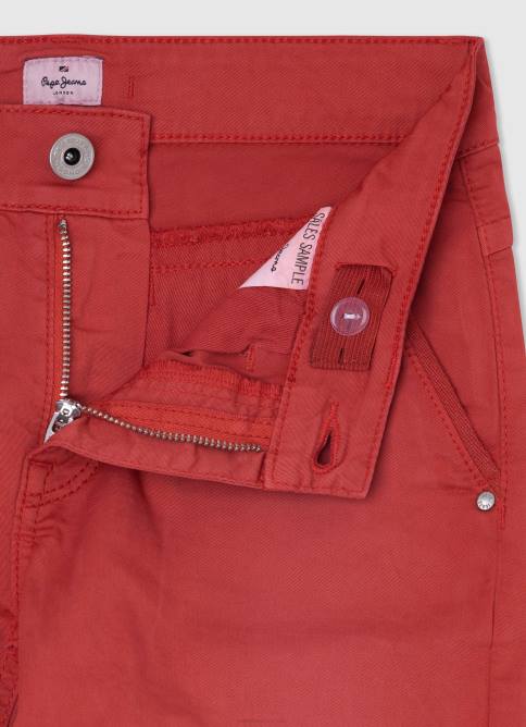 estudio rojo shorts chinos de corte regular Pepe Jeans 06X41693 chico - Imagen 3