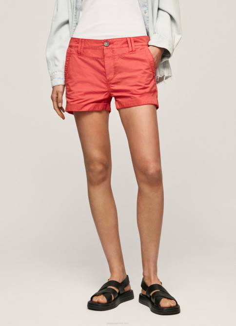 estudio rojo shorts de algodón de corte estándar Pepe Jeans 06X4519 mujer - Imagen 2