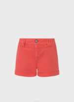 estudio rojo shorts de algodón de corte estándar Pepe Jeans 06X4519 mujer - Imagen 5