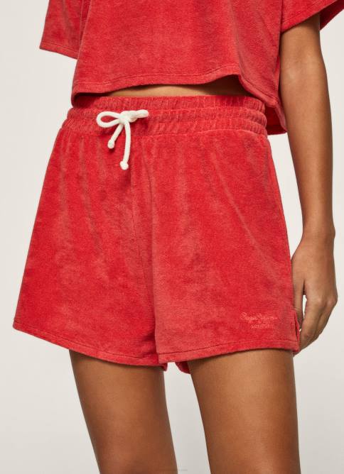 estudio rojo shorts deportivos con logo bordado Pepe Jeans 06X4531 mujer - Imagen 3