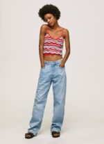 estudio rojo top con estampado en zigzag Pepe Jeans 06X4226 mujer - Imagen 2