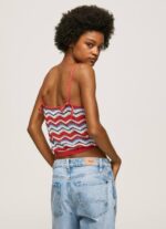 estudio rojo top con estampado en zigzag Pepe Jeans 06X4226 mujer - Imagen 4