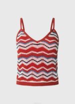 estudio rojo top con estampado en zigzag Pepe Jeans 06X4226 mujer - Imagen 5