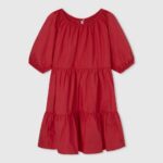 estudio rojo vestido de popelina de algodón Pepe Jeans 06X41376 chica