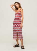 estudio rojo vestido Frida tejido en zig-zag Pepe Jeans 06X4170 mujer - Imagen 2