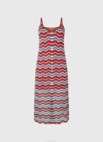 estudio rojo vestido Frida tejido en zig-zag Pepe Jeans 06X4170 mujer - Imagen 5