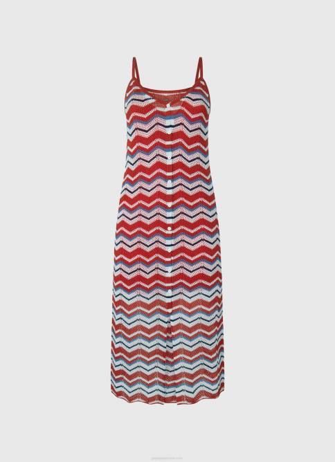 estudio rojo vestido Frida tejido en zig-zag Pepe Jeans 06X4170 mujer - Imagen 5