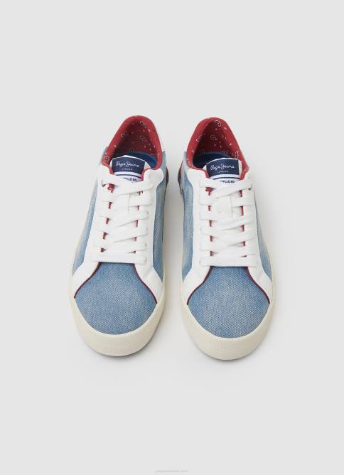 fábrica azul tenis Kenton de lona vaquera Pepe Jeans 06X4627 mujer - Imagen 2