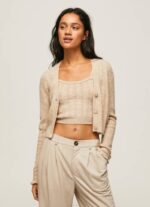 fuerte cárdigan con cuello en V calado Pepe Jeans 06X4243 mujer - Imagen 3