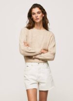 fuerte jersey calado con cuello redondo Pepe Jeans 06X4244 mujer