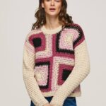 fuerte jersey cuello perkins crochet Pepe Jeans 06X4246 mujer
