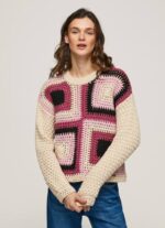 fuerte jersey cuello perkins crochet Pepe Jeans 06X4246 mujer