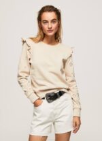 fuerte jersey de algodón con volantes Pepe Jeans 06X4284 mujer
