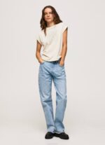 fuerte playera con logo floral Pepe Jeans 06X4402 mujer - Imagen 2