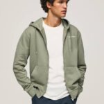 fundición suéter con logo y cremallera Pepe Jeans 06X4912 hombres