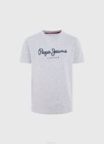 gris marga camiseta básica con logo Pepe Jeans 06X41629 chico