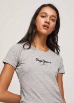 gris marga camiseta básica con logo Pepe Jeans 06X4401 mujer - Imagen 2
