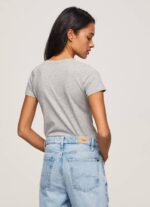gris marga camiseta básica con logo Pepe Jeans 06X4401 mujer - Imagen 4