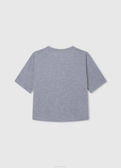 gris marga camiseta con estampado de amor Pepe Jeans 06X41445 chica - Imagen 2