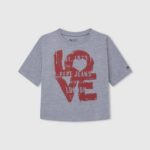 gris marga camiseta con estampado de amor Pepe Jeans 06X41445 chica
