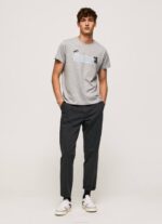 gris marga camiseta de algodón con logo de pinceles Pepe Jeans 06X4931 hombres - Imagen 2