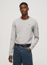 gris marga camiseta de manga larga de algodón Pepe Jeans 06X41006 hombres