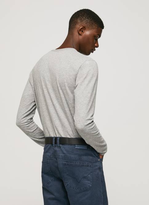 gris marga camiseta de manga larga de algodón Pepe Jeans 06X41006 hombres - Imagen 4