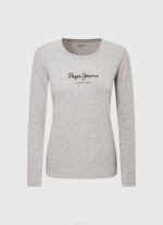 gris marga camiseta de manga larga de algodón Pepe Jeans 06X4473 mujer - Imagen 5